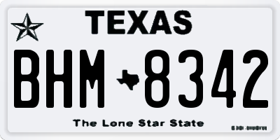 TX license plate BHM8342