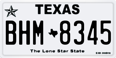 TX license plate BHM8345
