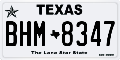 TX license plate BHM8347