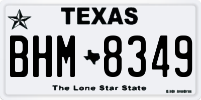TX license plate BHM8349