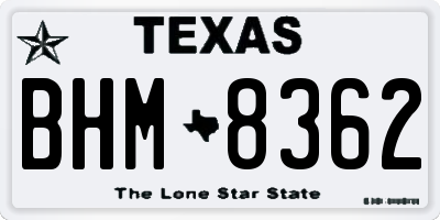 TX license plate BHM8362