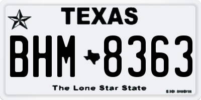 TX license plate BHM8363