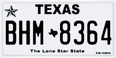 TX license plate BHM8364
