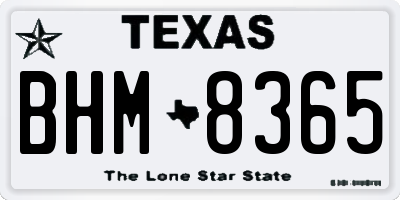TX license plate BHM8365