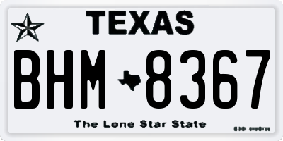 TX license plate BHM8367