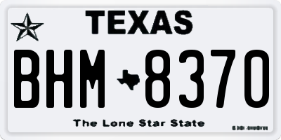 TX license plate BHM8370