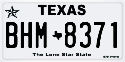 TX license plate BHM8371