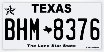 TX license plate BHM8376