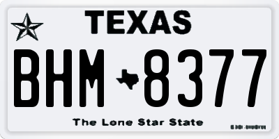 TX license plate BHM8377