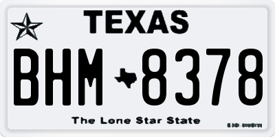 TX license plate BHM8378