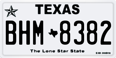TX license plate BHM8382
