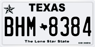TX license plate BHM8384