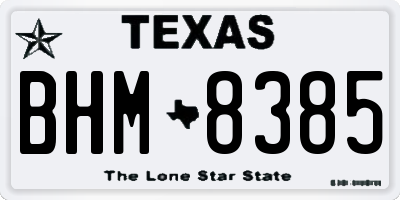 TX license plate BHM8385