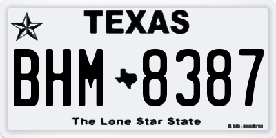 TX license plate BHM8387