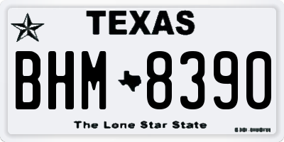 TX license plate BHM8390