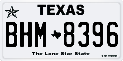 TX license plate BHM8396