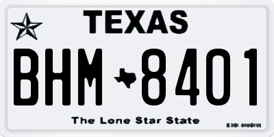 TX license plate BHM8401