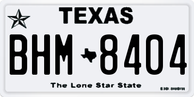 TX license plate BHM8404