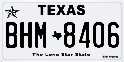 TX license plate BHM8406