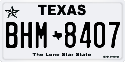 TX license plate BHM8407
