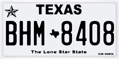 TX license plate BHM8408