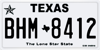 TX license plate BHM8412