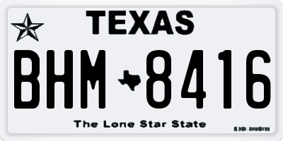 TX license plate BHM8416