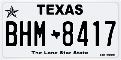 TX license plate BHM8417