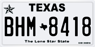 TX license plate BHM8418