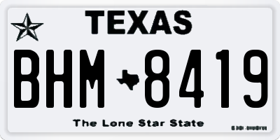 TX license plate BHM8419