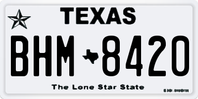 TX license plate BHM8420