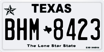 TX license plate BHM8423
