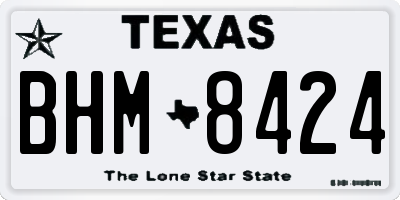 TX license plate BHM8424
