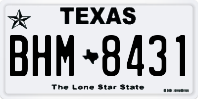 TX license plate BHM8431