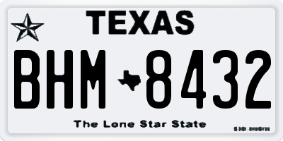 TX license plate BHM8432