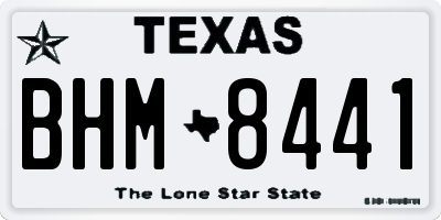 TX license plate BHM8441