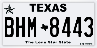 TX license plate BHM8443