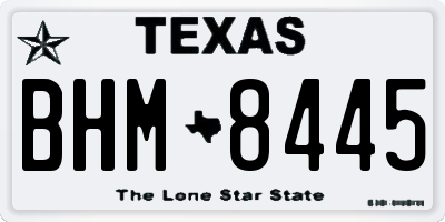 TX license plate BHM8445