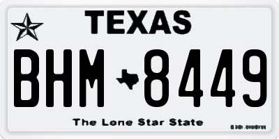 TX license plate BHM8449