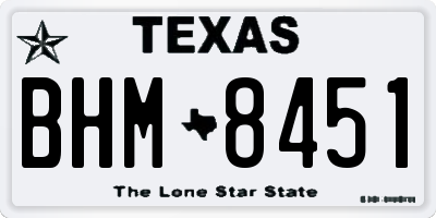 TX license plate BHM8451