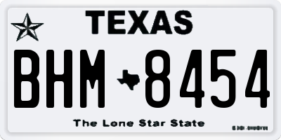TX license plate BHM8454