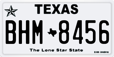 TX license plate BHM8456