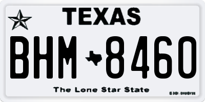 TX license plate BHM8460
