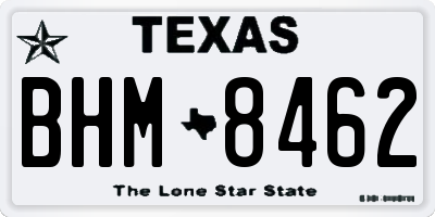 TX license plate BHM8462