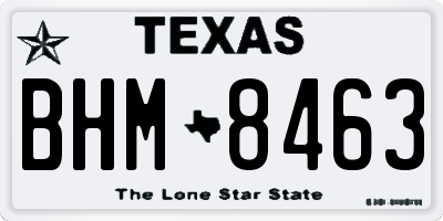 TX license plate BHM8463