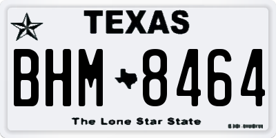 TX license plate BHM8464
