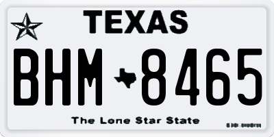 TX license plate BHM8465