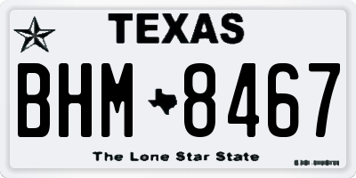 TX license plate BHM8467