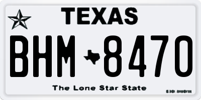 TX license plate BHM8470