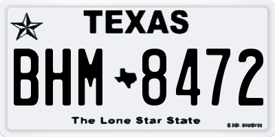 TX license plate BHM8472